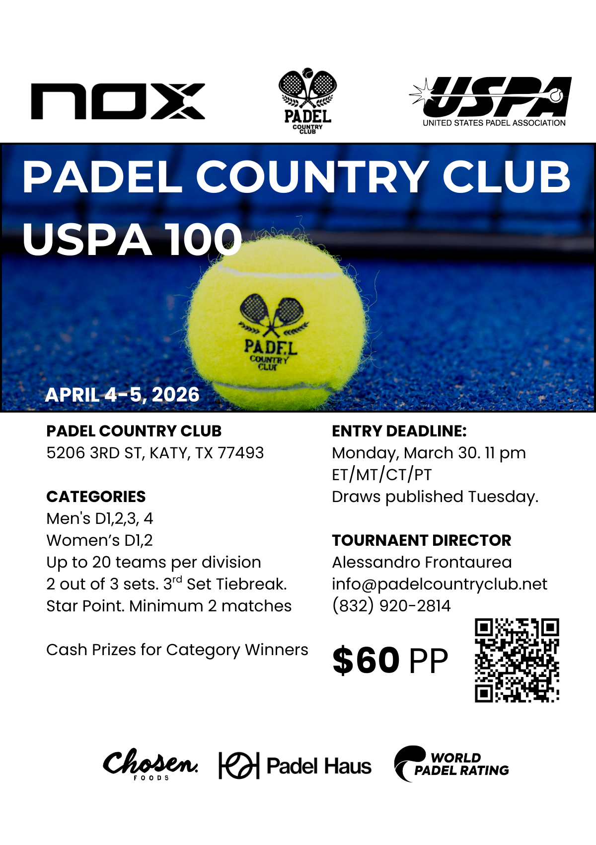 Upcoming padel tournaments and socials at Padel Country Club